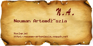 Neuman Artemíszia névjegykártya